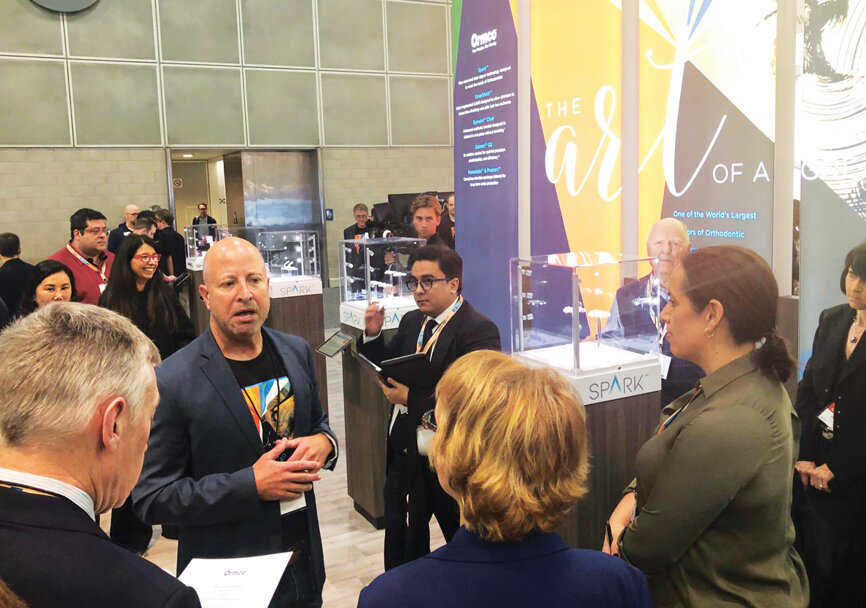 Rick Matty, vice president and general manager of digital solutions for Ormco, offers attendees a preview of Spark, a new clear aligner system.