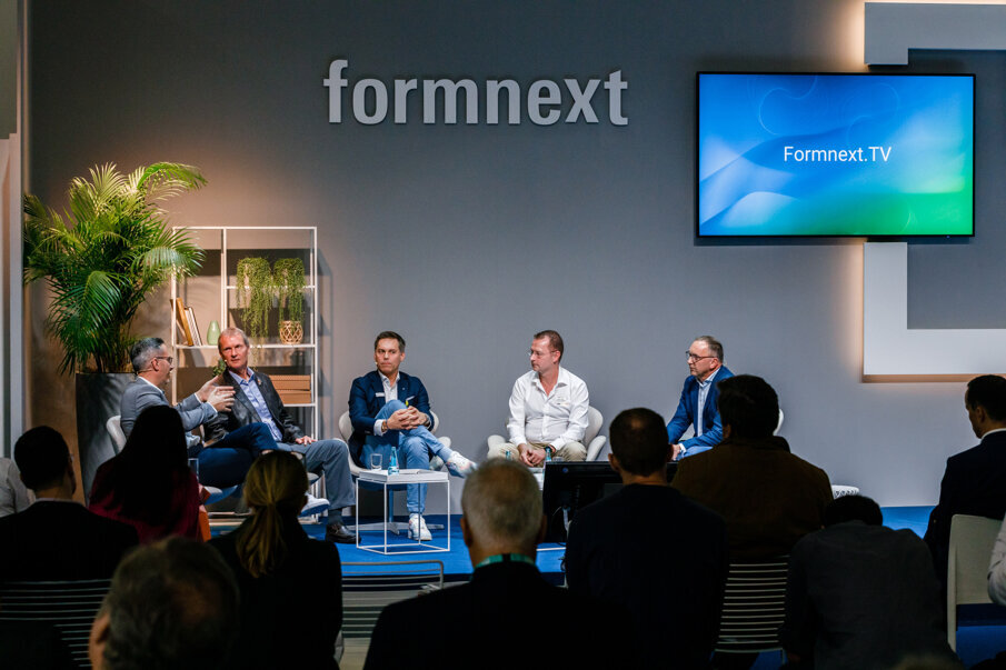 Победителите в конкурса Formnext Start-up Challenge ще бъдат представени на Industry Stage, като събитието ще се излъчва на живо по Formnext.TV. (Снимка: Mesago Messe Frankfurt/Marc Jacquemin)