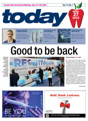 today Greater New York Dental Meeting Nov. 27, 2022 today Greater New York Dental Meeting Nov. 27, 2022