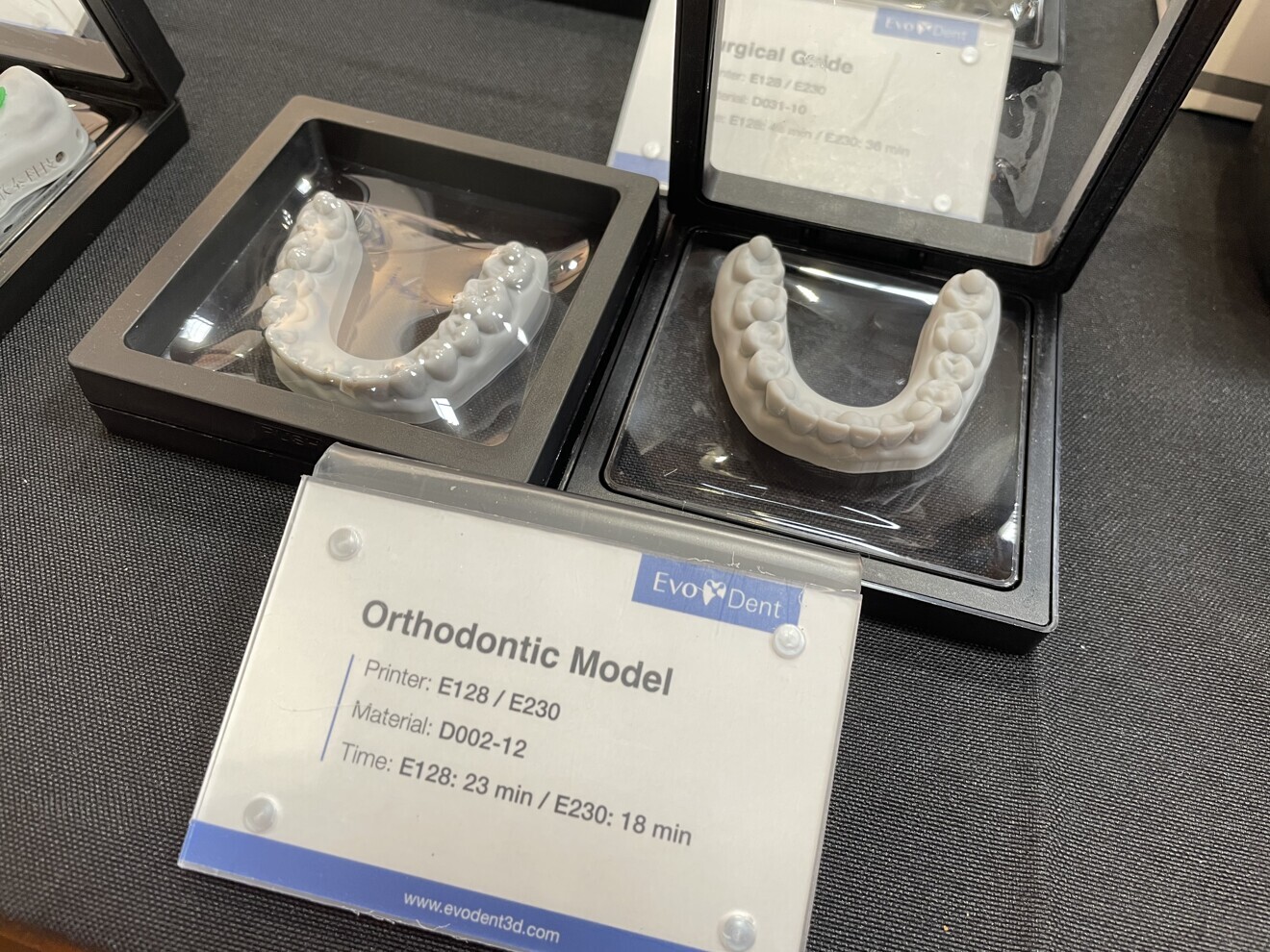Examples of orthodontic models produced with EvoDent printers. 