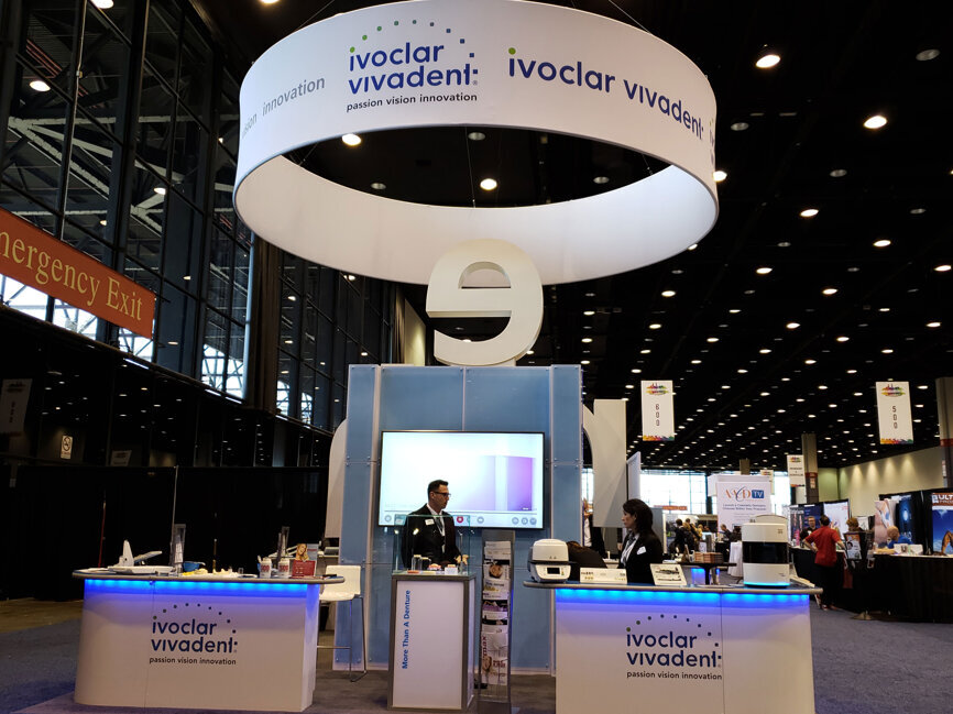 The Ivoclar Vivadent booth. (Photograph by Nirmala Singh / Dental Tribune America)
