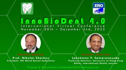 Vă invităm la InnoBioDent 4.0 – Conferința Virtuală Internațională de Stomatologie Biologică Inovatoare