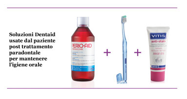 Trattamento di una Parodontite Stadio III Grado C con CHX 0,12%+CPC 0,05% e dentifricio Vitis  antistain