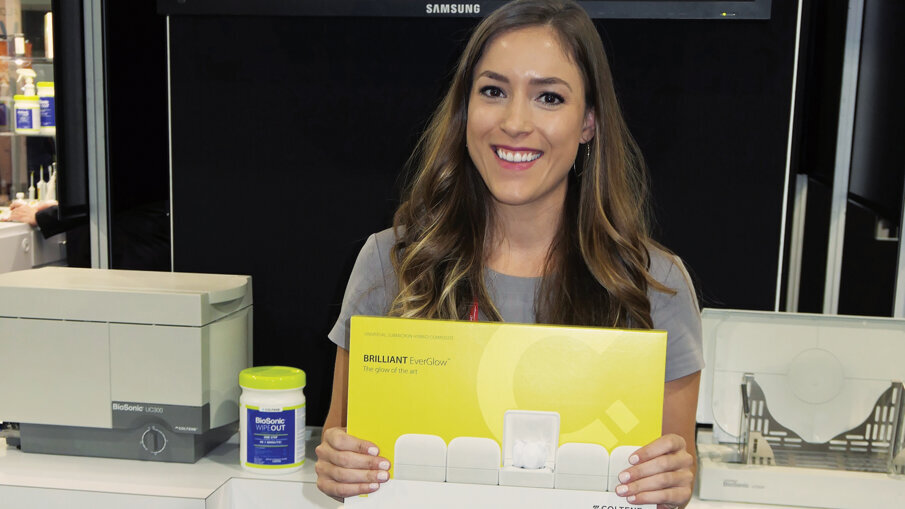 Alcee Metevier shows off Coltene’s BRILLIANT Everglow.