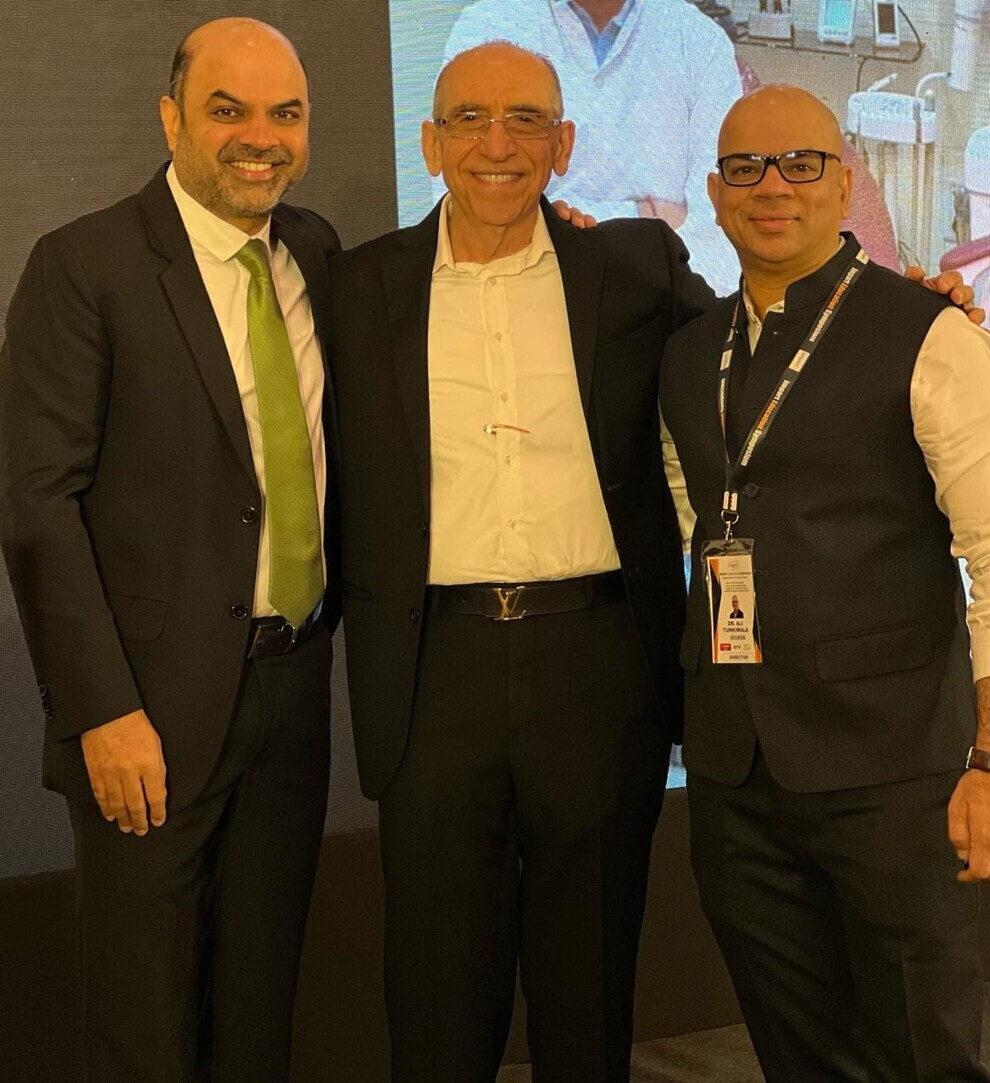 Dr. Porus Turner with the founders of Impart Education - Drs. Udatta Kher and Ali Tunkiwala
