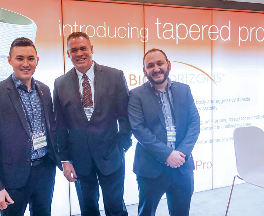 The team at the BioHorizons booth.