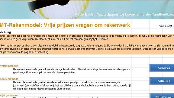 NMT lanceert rekenmodel voor nieuwe prestaties in mondzorg