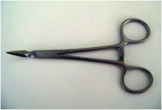 Figure 2. Steiglitz forceps for removal of accessible fragments.