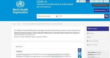 Un colutorio que desactiva el SARS-CoV-2