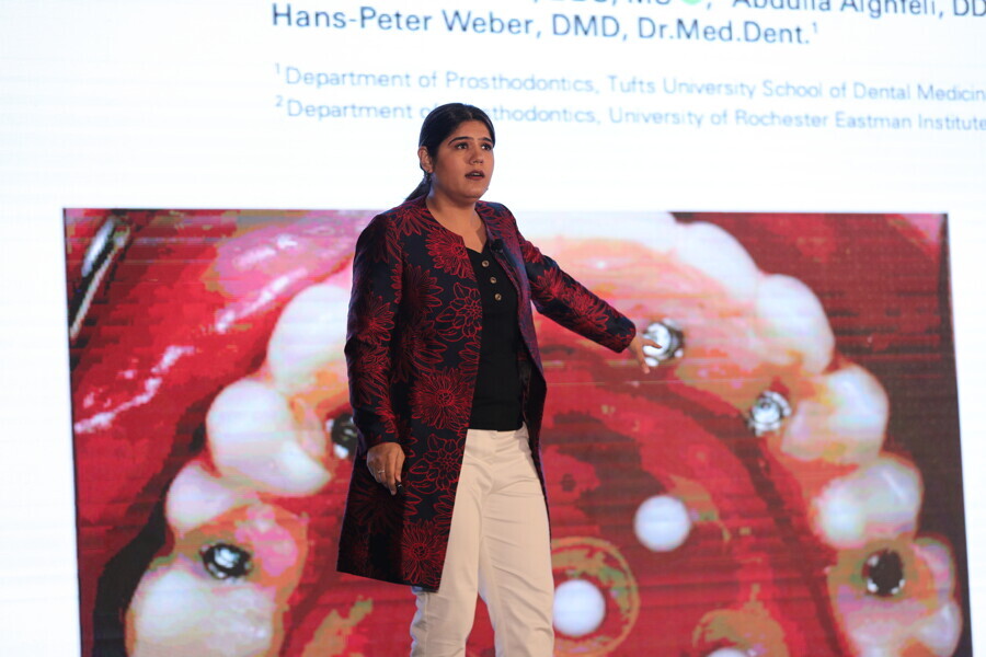 Dr. Komal Majumdar speaking on digital dentistry workflows