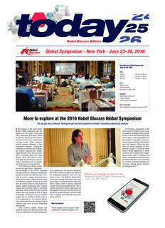 Corporate today Nobel Biocare Global Symposium June 25, 2016 Corporate today Nobel Biocare Global Symposium June 25, 2016