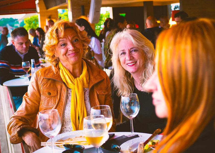 Dr Dobrina Mollova (left), Publisher of Dental Tribune Middle East and Africa, and Ursula Jenkins (right), Publisher of Dental Tribune Africa. (Photograph: Tom Carvalho, DTI)