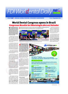 World Dental Daily Salvador de Bahia, 3 Sept. 2010 World Dental Daily Salvador de Bahia, 3 Sept. 2010