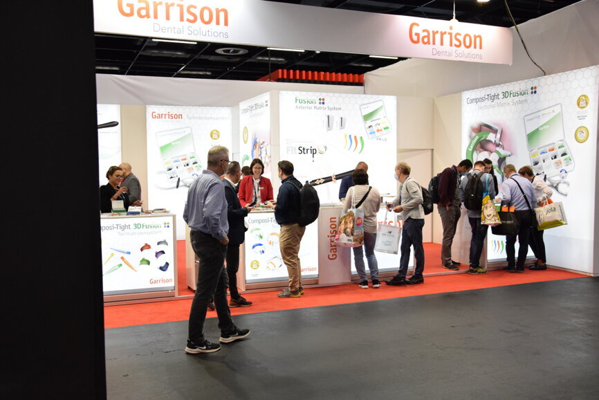 Garrison booth at IDS 2021. (Image: Dental Tribune International) 