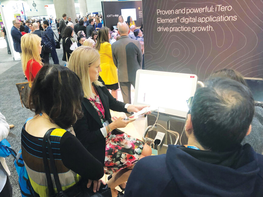 Align’s Marcia Haring shows attendees the many benefits of the iTero intraoral scanner.
