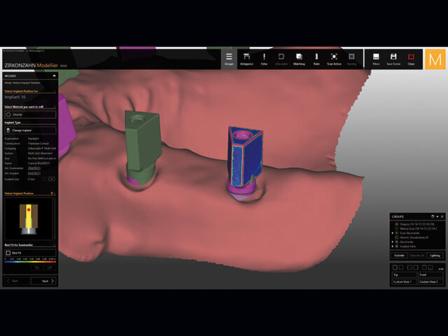 Modrá barva znamená, že digitální Scanmarker dokonale odpovídá tomu naskenovanému.