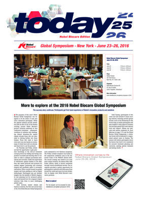 Corporate today Nobel Biocare Global Symposium June 25, 2016 Corporate today Nobel Biocare Global Symposium June 25, 2016