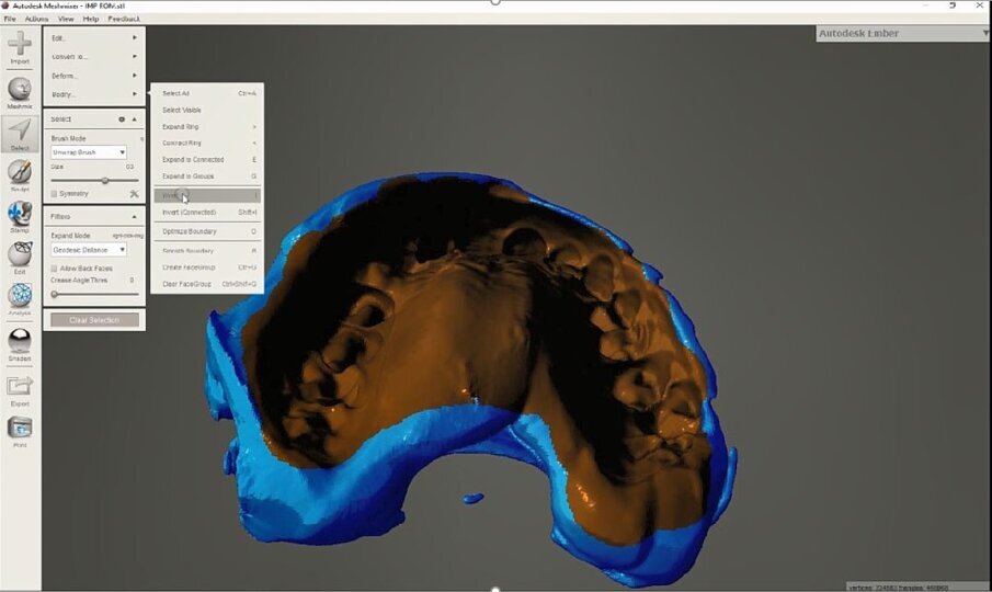 Fig. 8_Importazione in software free Meshmixer.