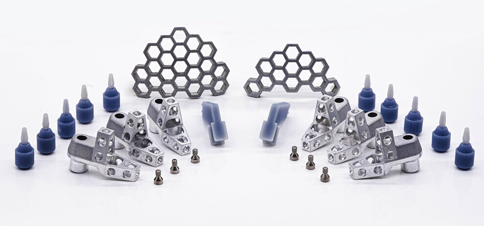 Fig. 3a: Grammetry components for splinting for increased accuracy and stability.