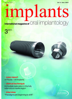 implants international No. 3, 2011 implants international No. 3, 2011