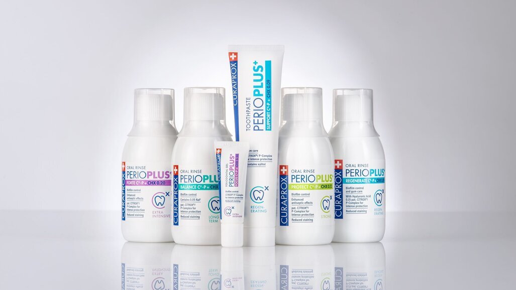 Perio Plus+, La nouvelle gamme innovante de bains de bouche et gels CURAPROX
