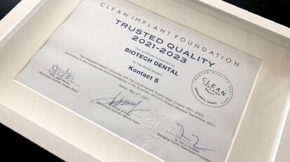 Biotech Dental receives Trusted Quality Mark for Kontact S implant system Biotech Dental receives Trusted Quality Mark for Kontact S implant system