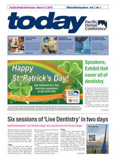 today Pacific Dental Conference Vancouver March 17, 2016 today Pacific Dental Conference Vancouver March 17, 2016