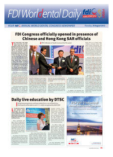 World Dental Daily Hong Kong, 30 Aug. 2012 World Dental Daily Hong Kong, 30 Aug. 2012
