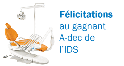Félicitations au gagnant A-dec de l’IDS