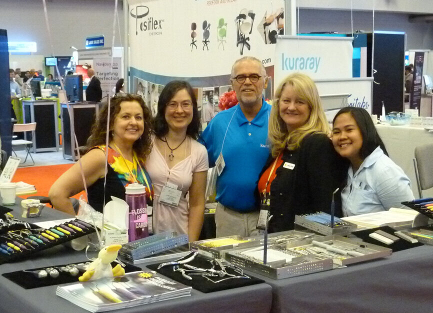 From left, Louisette Boutet of Paradise Dental Technology, Lyne Noiseux of Posiflex Design, Sebastien Tardif of Kuraray America and Wendy Birtles and Katherine Liwa-Naq (both with PDT).