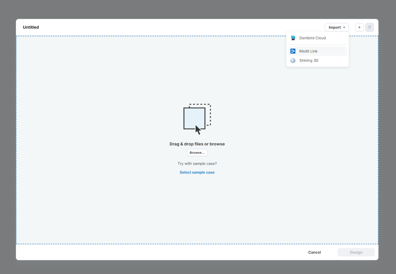 Fig. 1b: Import of intra-oral scan data into Dentbird Crown