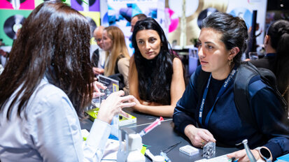 At the COLTENE Group stand.