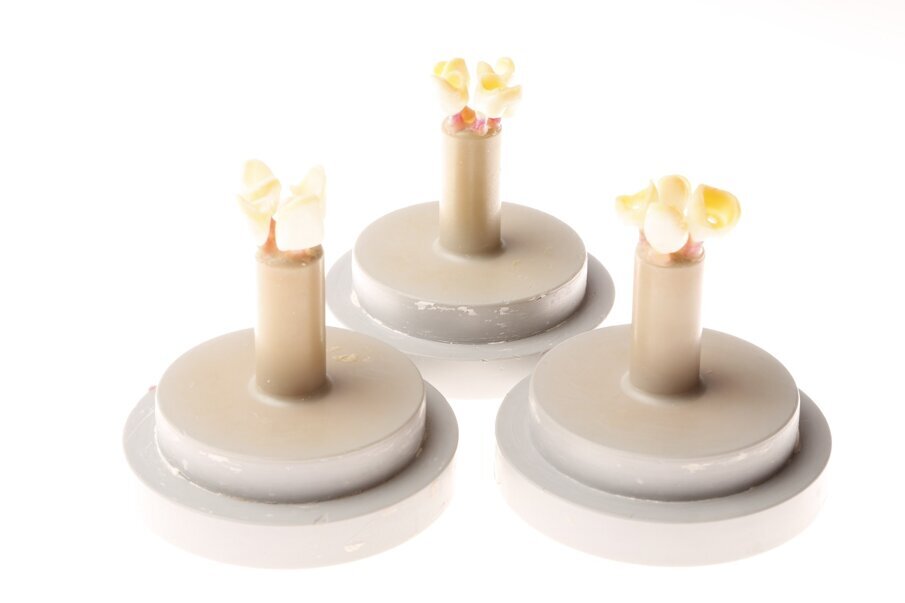 Fig. 10: Single-crown frameworks ready to be pressed.