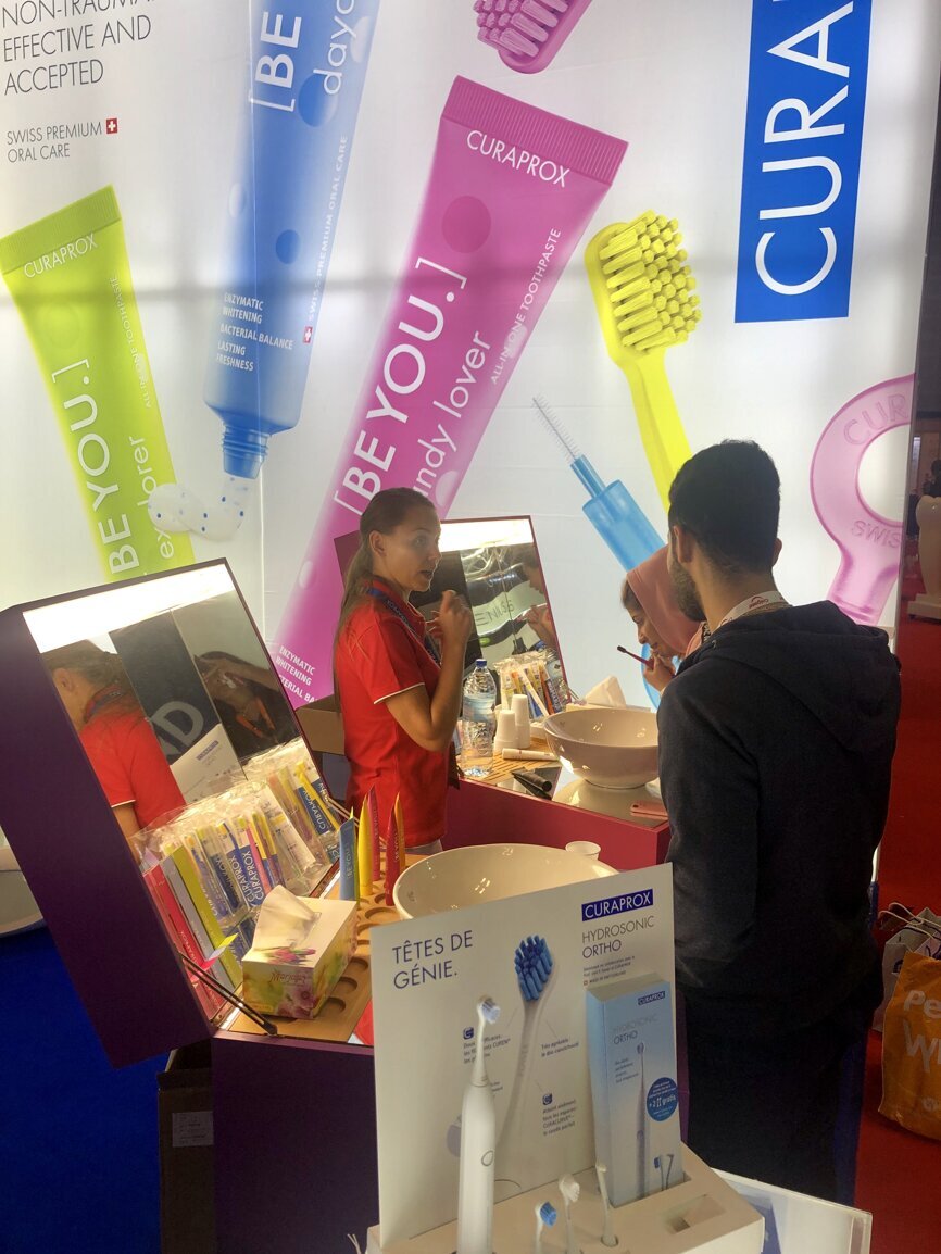 Curaprox booth at AEEDC Dubai 2019 (Photograph: DTI)