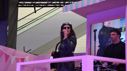 At the minilu stand party.