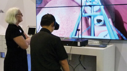 Visit 3M to take a virtual reality rollercoaster through the mouth.