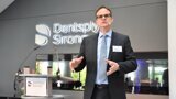 Michael Glemser (Director of the Dentsply Sirona Academy) welcomes guests to the reopening of the Dentsply Sirona Academy