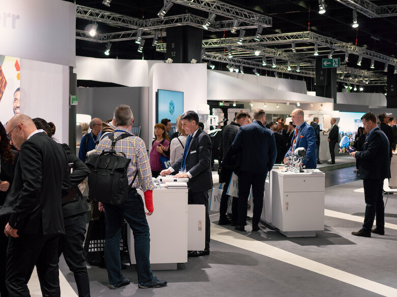 The Nobel Biocare booth. (Photograph: Tom Carvalho, DTI)