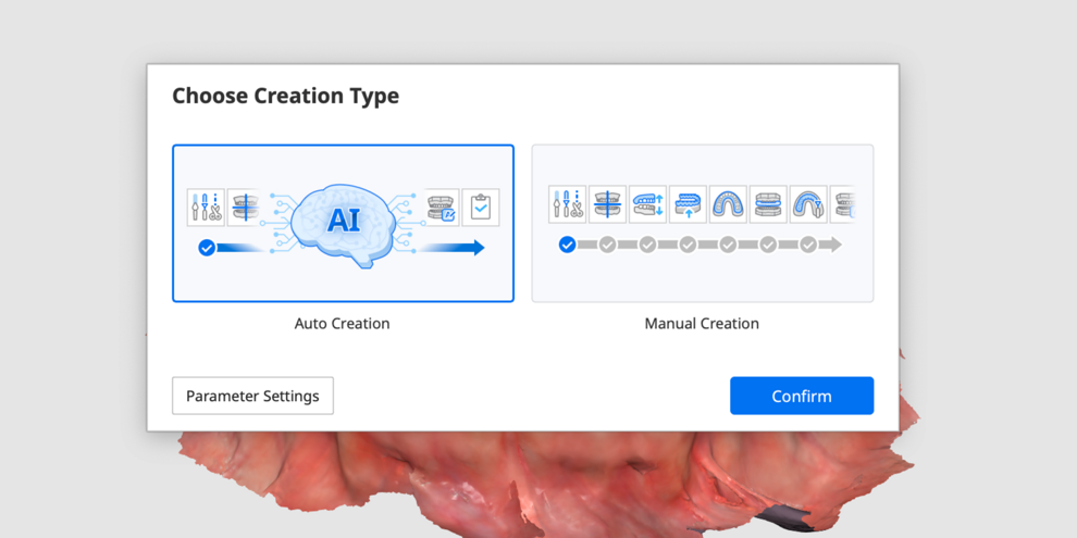 Medit Link with articial intelligence options for design.