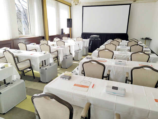 V sobotu již bylo vše připraveno na praktické kurzy - sál 1