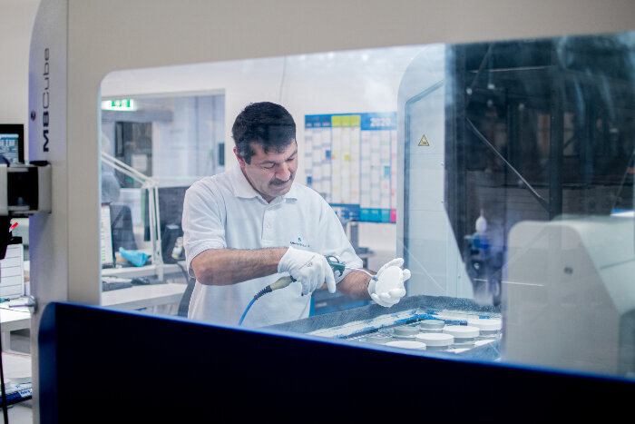 Every item that is produced at Dentustry One is checked as part of the company’s strict quality control measures. (Image: Amann Girrbach)