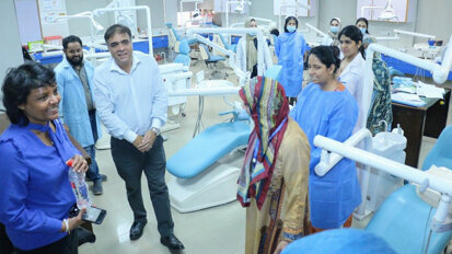 Sri Lankan dental expert visits Dow Dental College to explore AI and academic collaboration