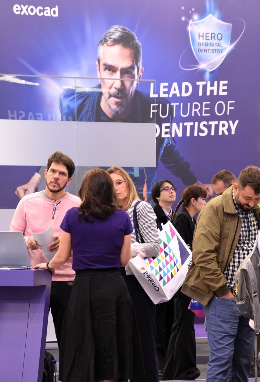 Exocad presented its “Hero” campaign, featuring renowned dental personalities such as Dr Miguel Stanley.
