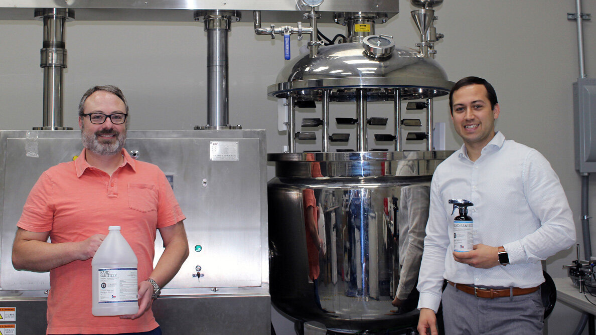 Forward Science donates hand sanitizer to small businesses and organizations in need