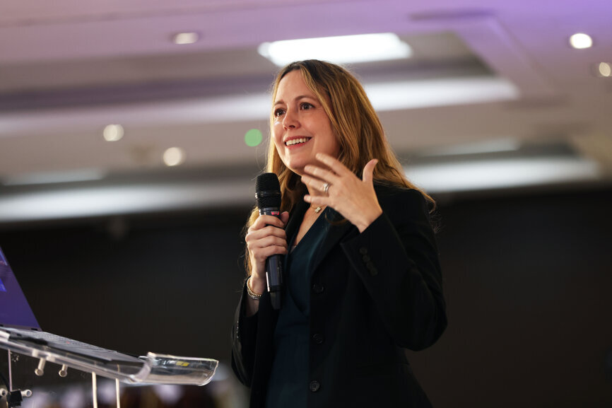 Appointed group vice president of orthodontics and aligner solutions at Dentsply Sirona in May 2025, Jill Uhryniak welcomed participants at the opening of the symposium. (All images: Tim Bedingfield)