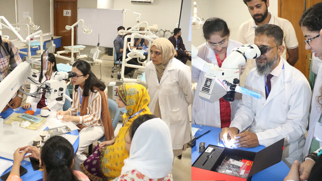 Dow Dental College holds workshop on separated file removal under microscope