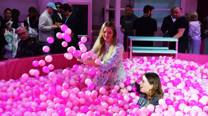 At the minilu stand party.