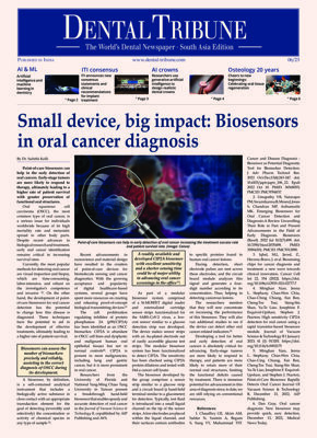 Dental Tribune South Asia No. 6, 2023 Dental Tribune South Asia No. 6, 2023