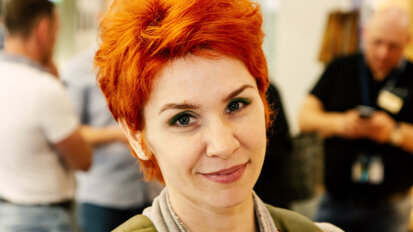 Alina Rusikova: I am here from Russia and am most looking forward to discovering some new technology. (Photograph: Luke Gribble/DTI)