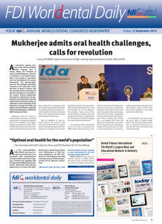 World Dental Daily New Delhi, 12 September 2014 World Dental Daily New Delhi, 12 September 2014